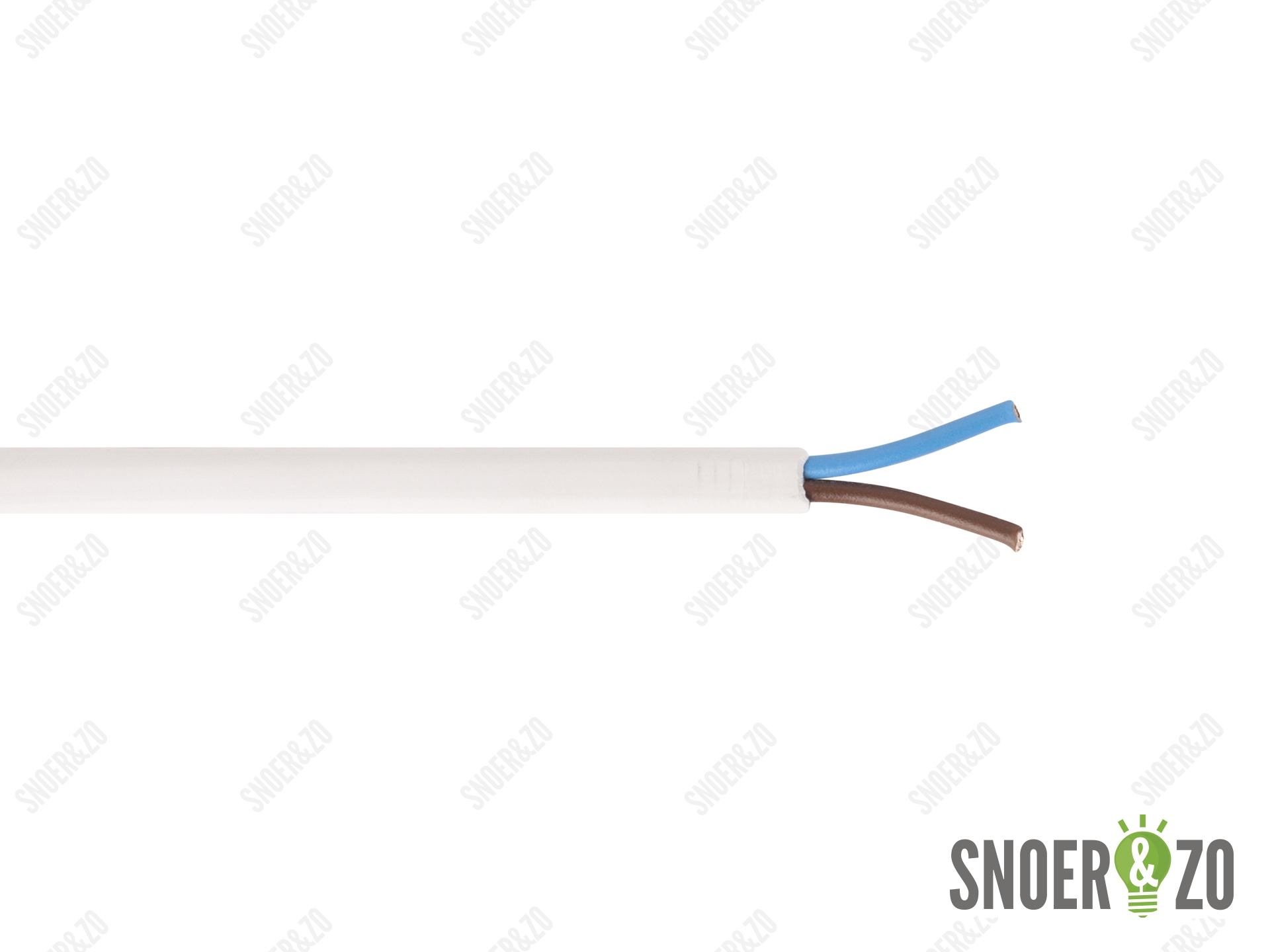 Snoer plat wit 2x0,75 mm²