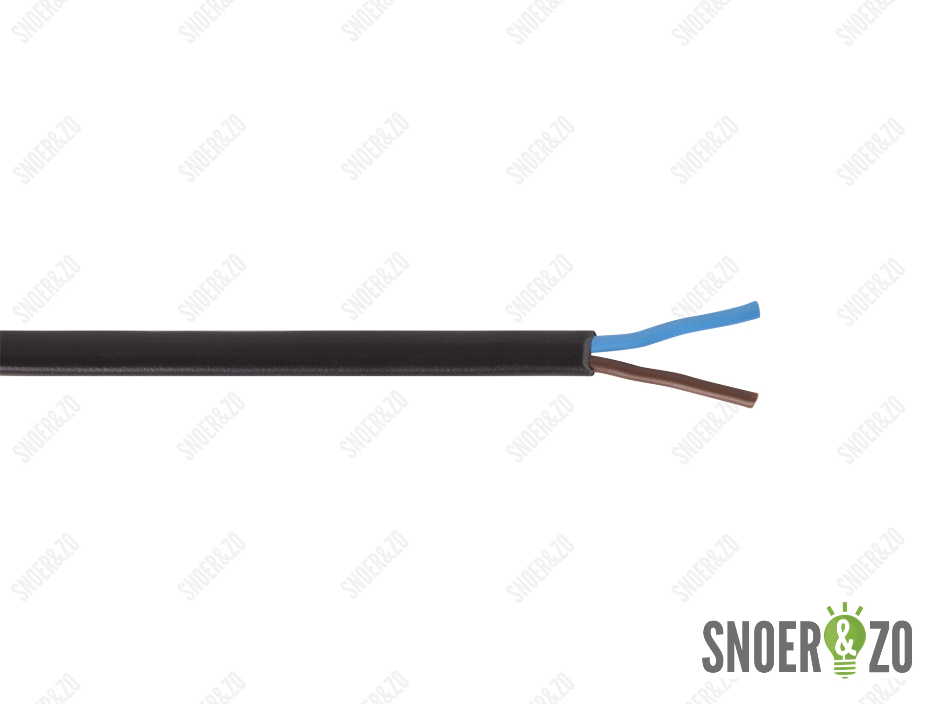 Snoer plat zwart 2x0,75 mm²