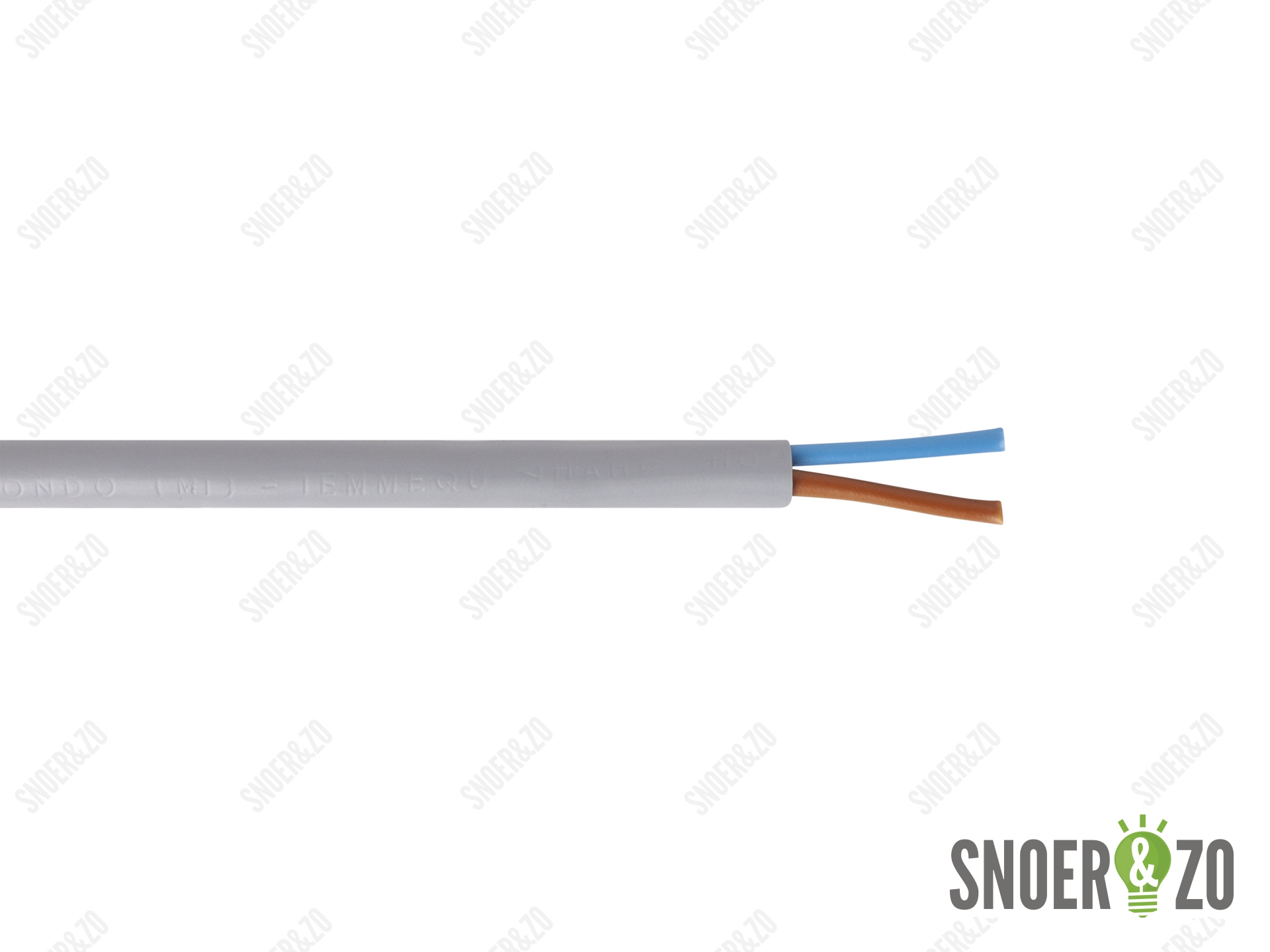 Snoer rond grijs 2x0,75 mm²