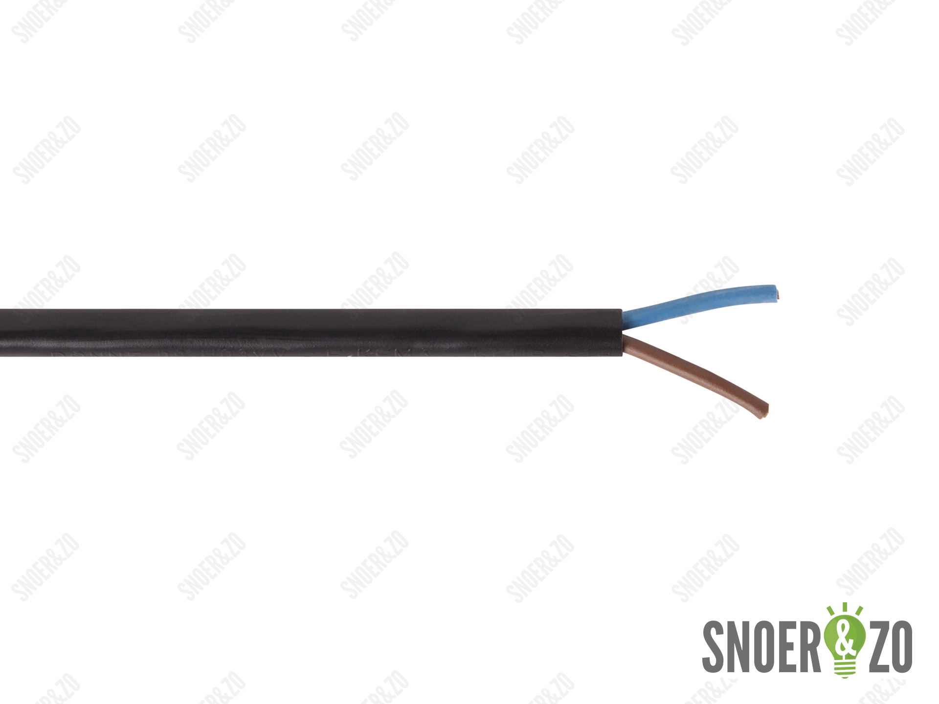 Snoer rond zwart 2x0,75 mm²