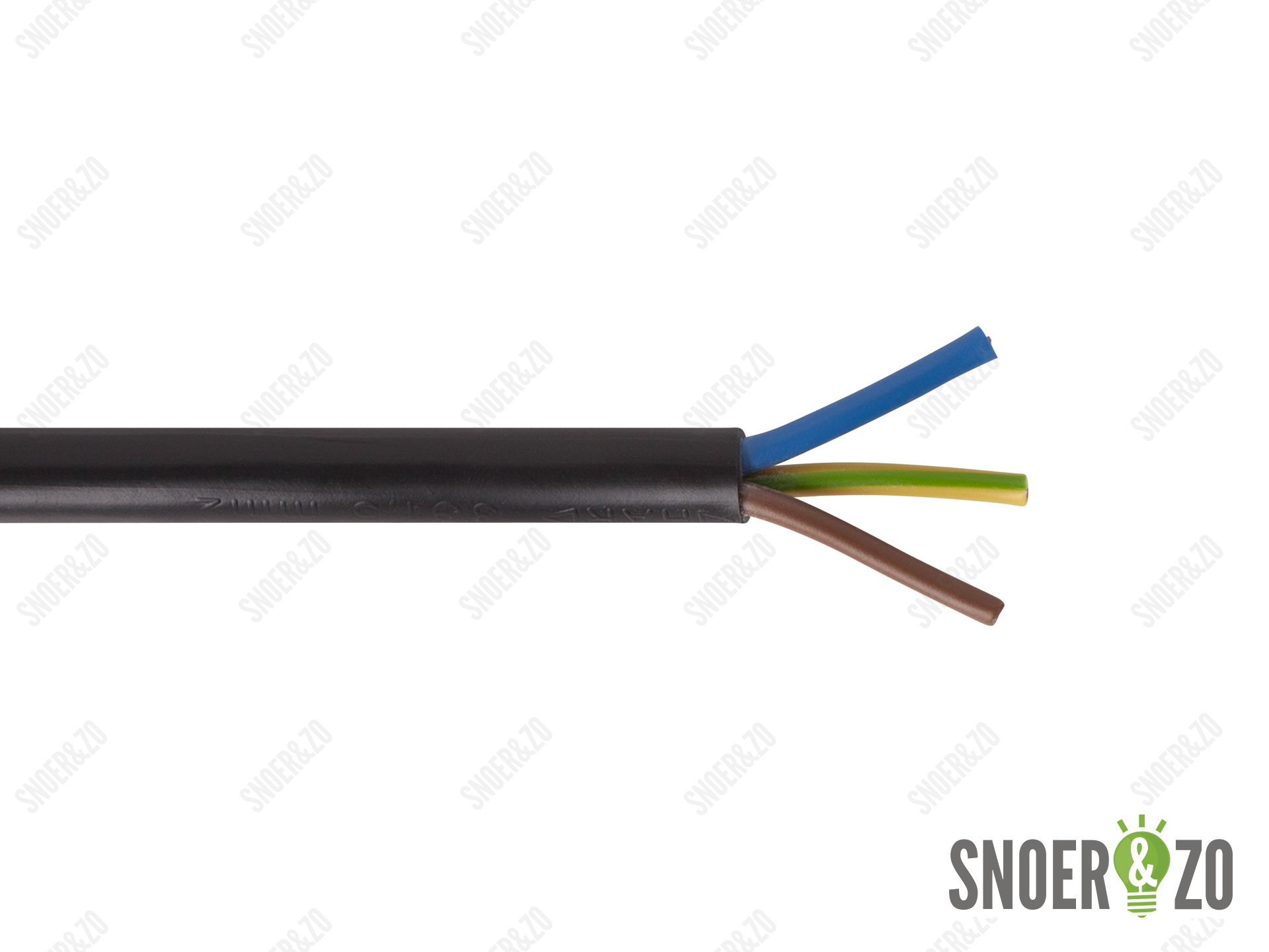 Snoer rond zwart 3x1,00 mm²