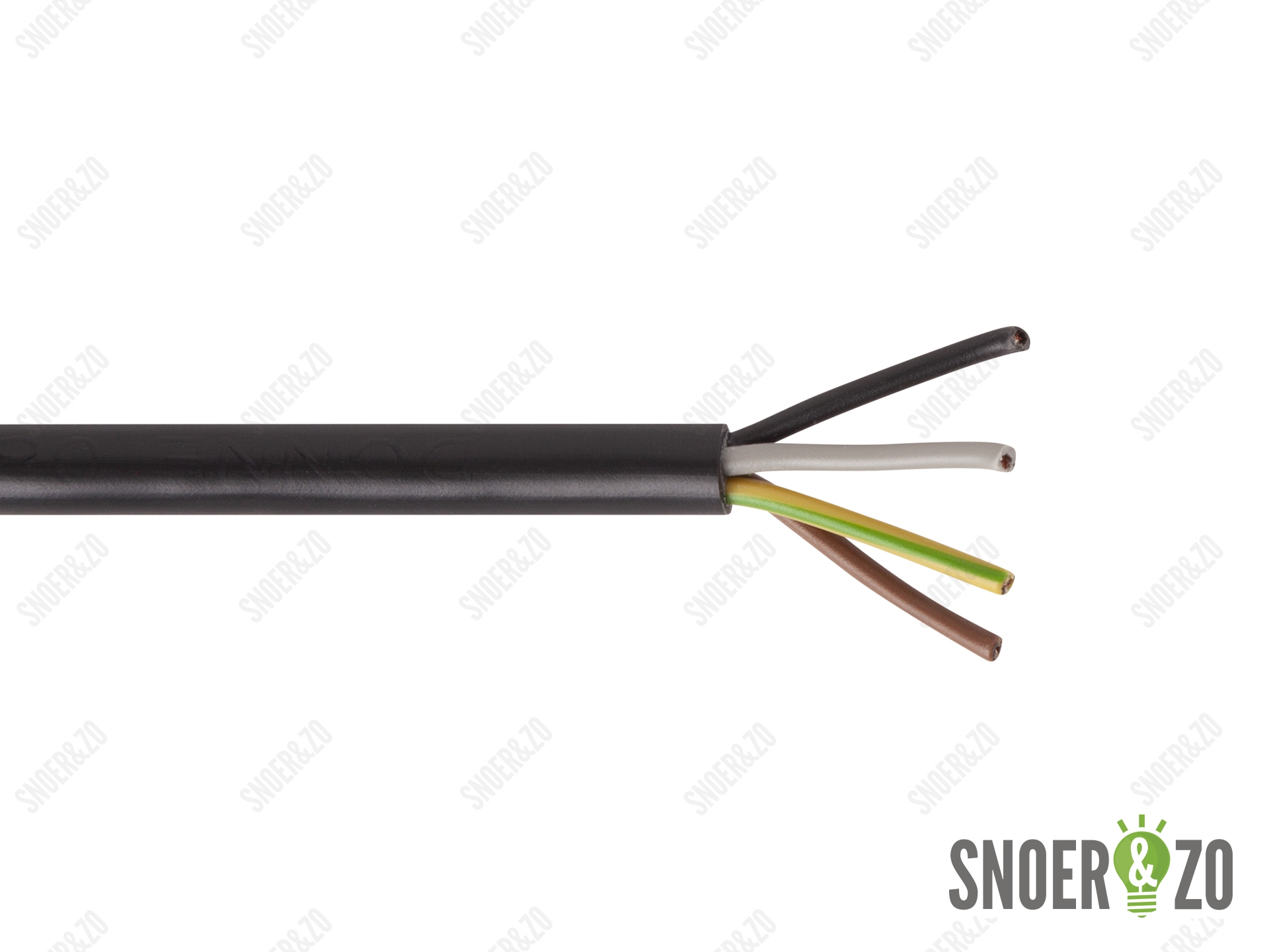 Snoer rond zwart 4x0,75 mm²