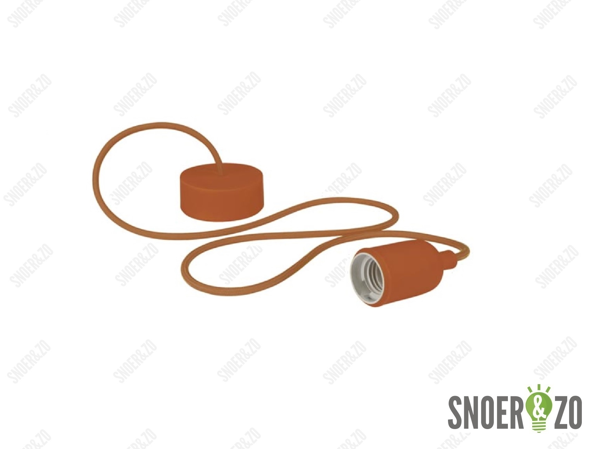Snoerpendel E27 siliconen bruin
