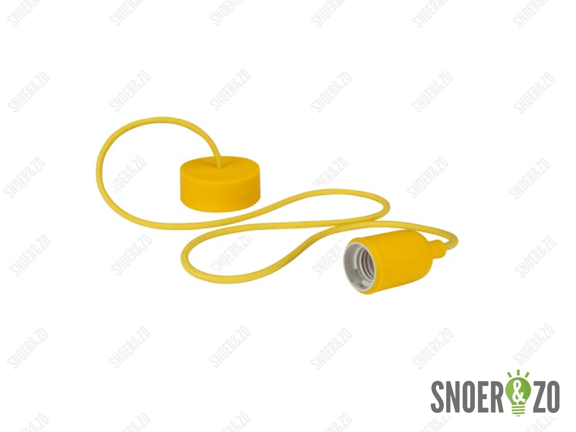 Snoerpendel E27 siliconen geel