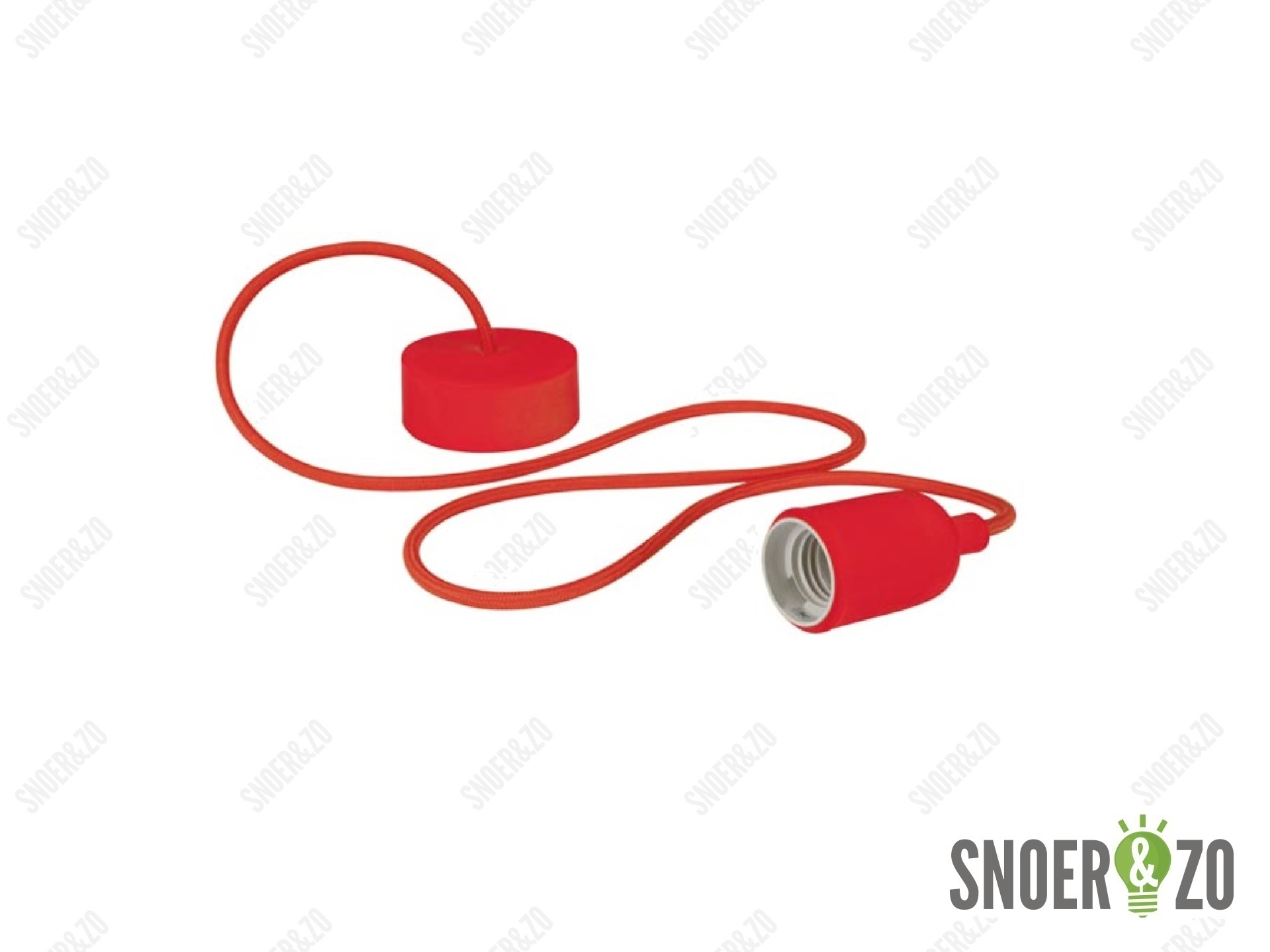 Snoerpendel E27 siliconen rood