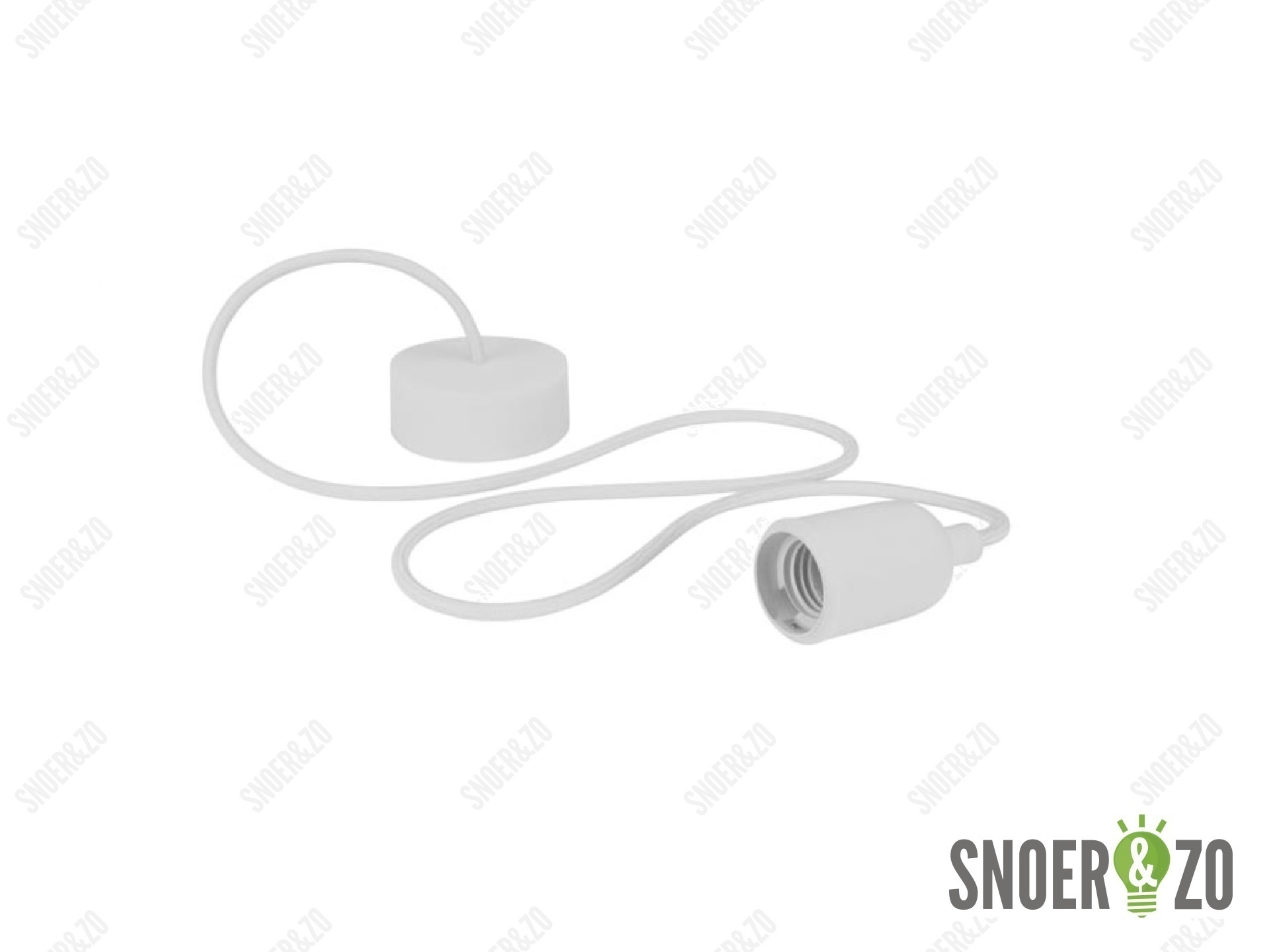 Snoerpendel E27 siliconen wit
