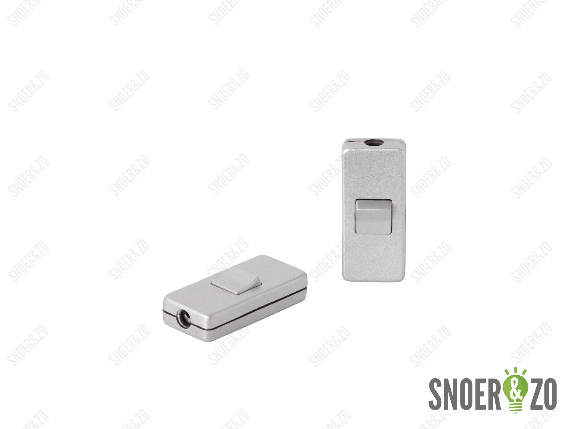 Snoerschakelaar metallic zilver H-model