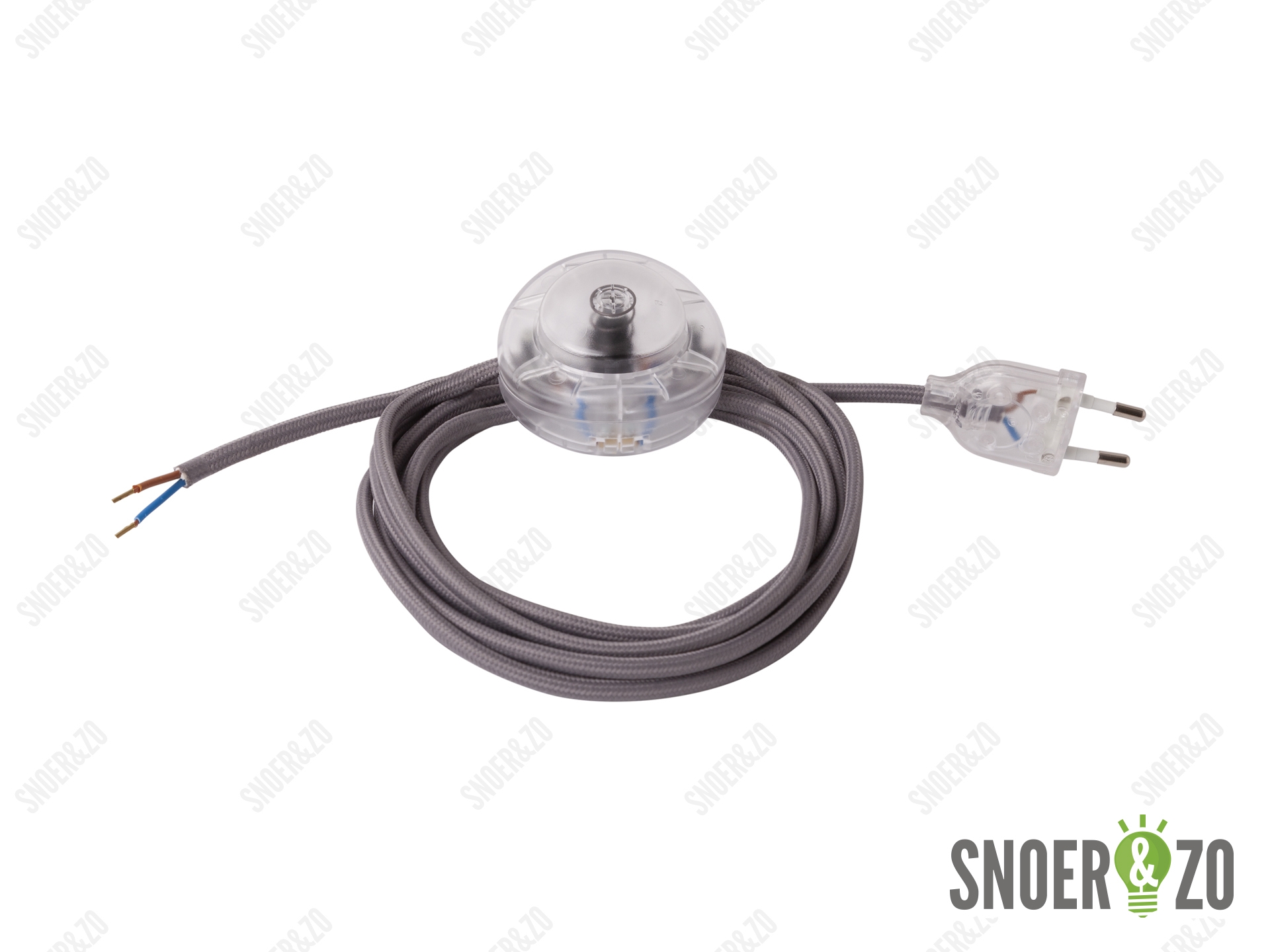 Strijkijzersnoer grijs 3 meter met voetschakelaar