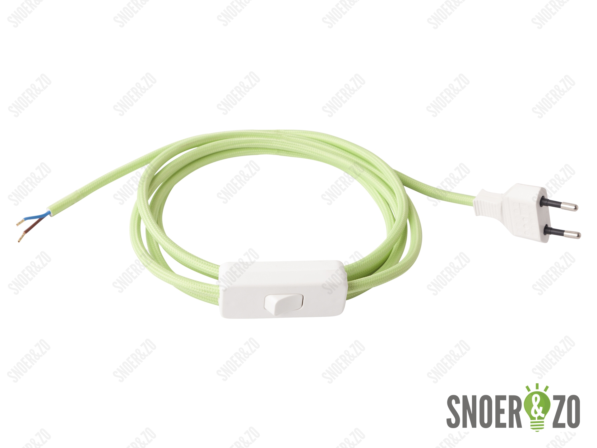 Strijkijzersnoer mintgroen 2 meter met schakelaar