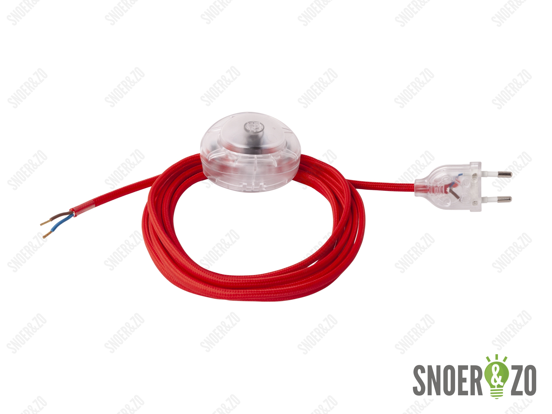 Strijkijzersnoer rood 3 meter met voetschakelaar