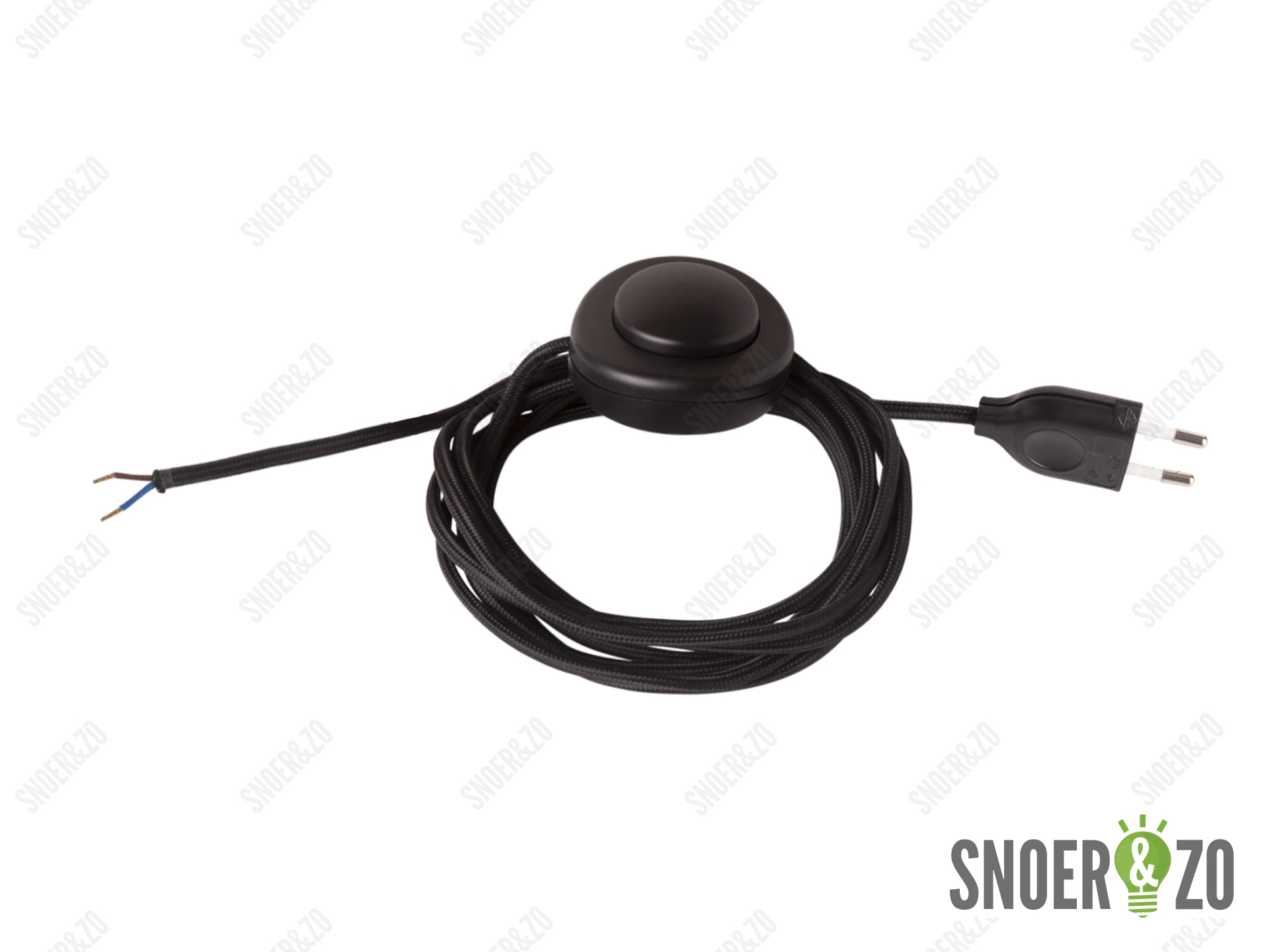 Strijkijzersnoer zwart 4 meter met voetschakelaar