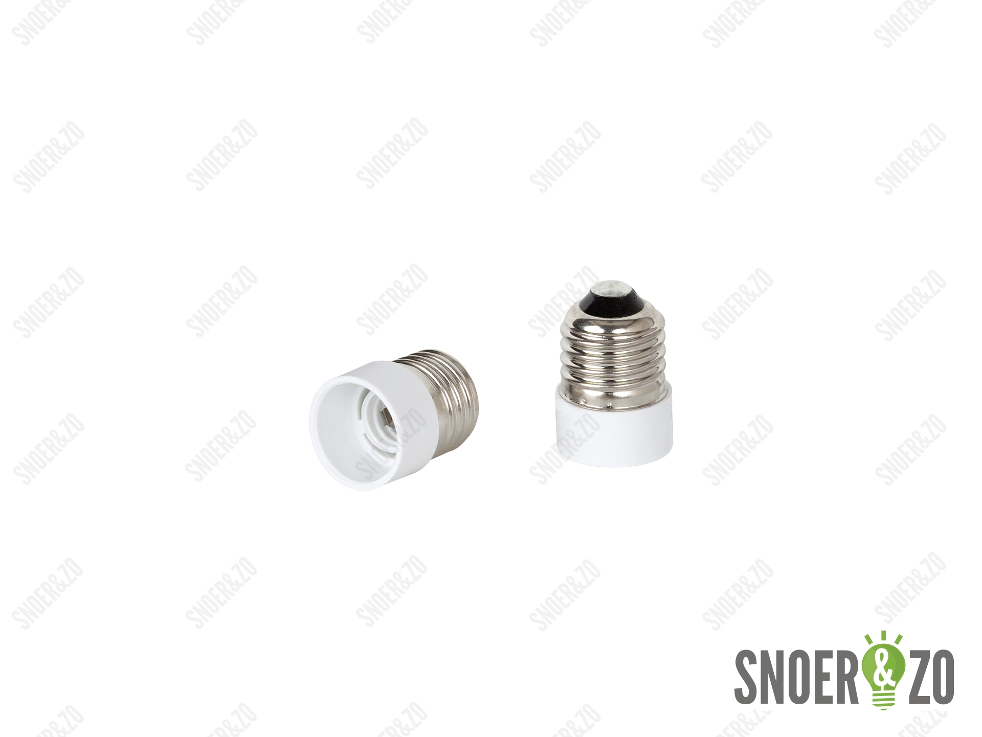 Verloopfitting van E27 naar E14 fitting met kunstof rand