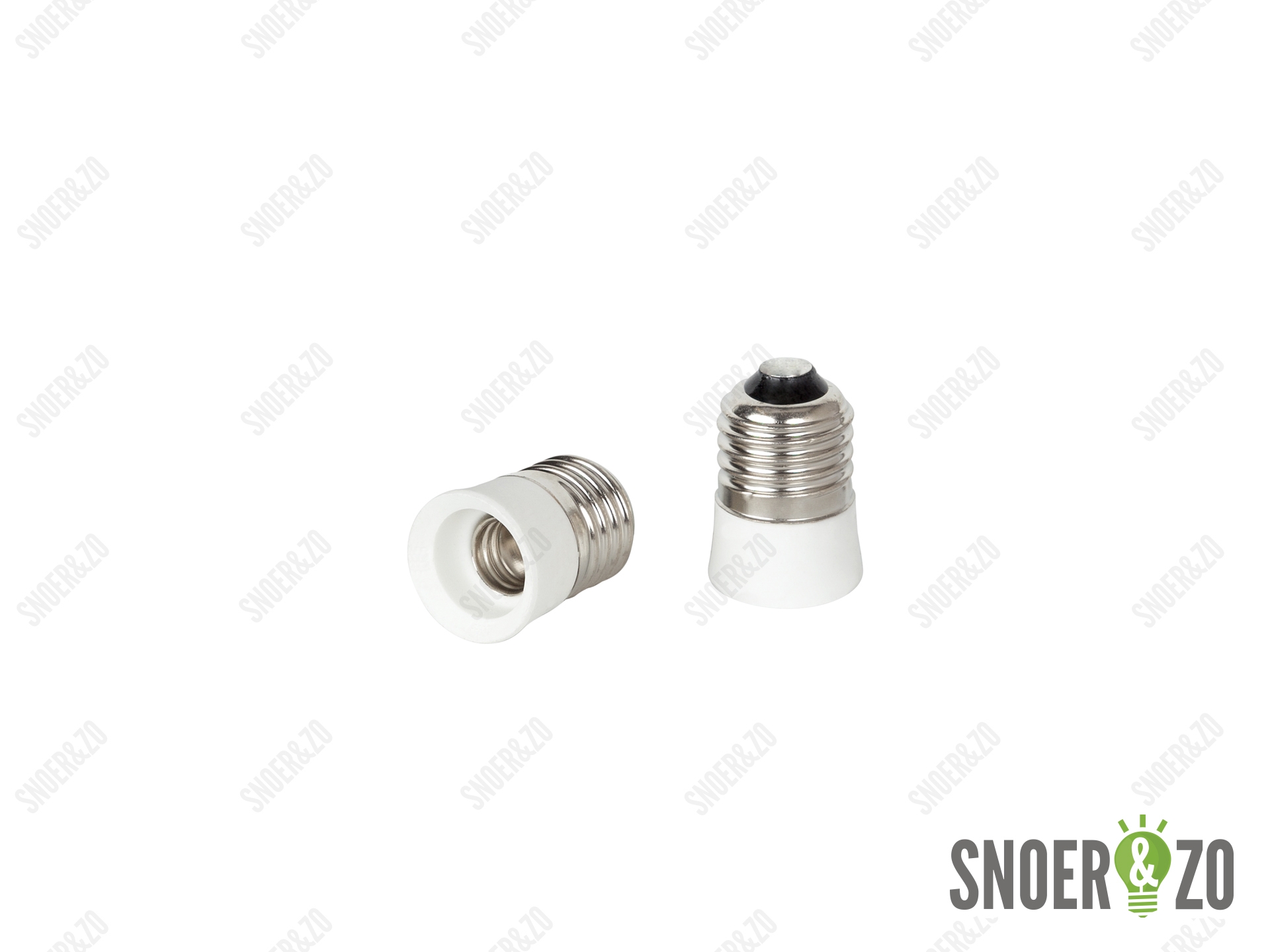 Verloopfitting van E27 naar E14 fitting met porseleinen rand