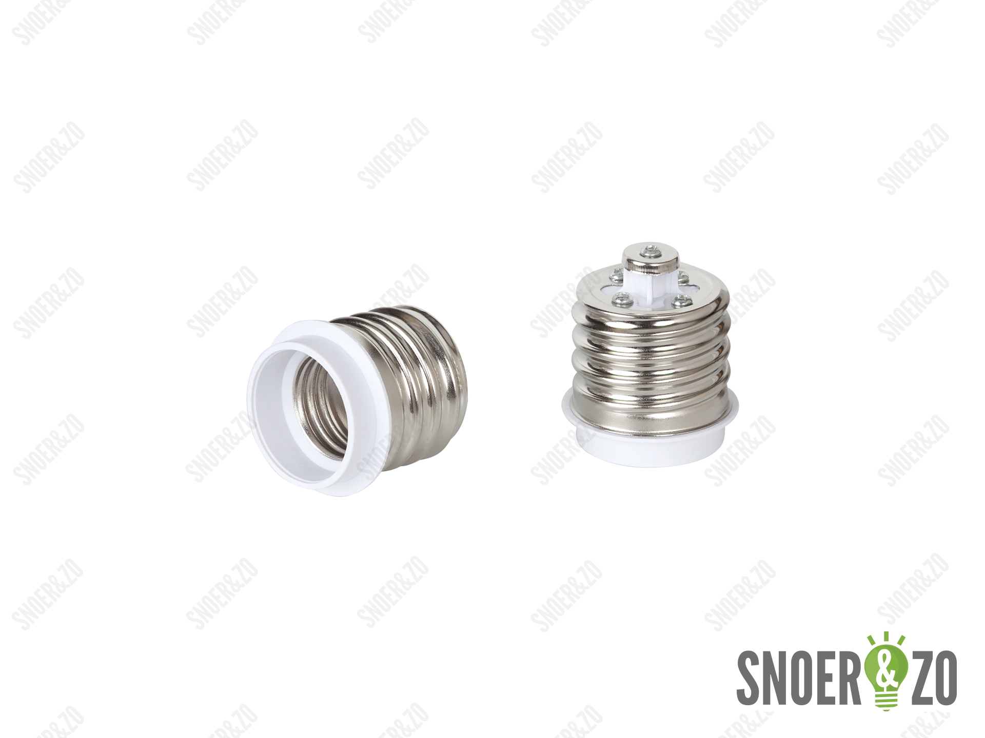 Verloopfitting van E40 naar E27 fitting met kunststof rand