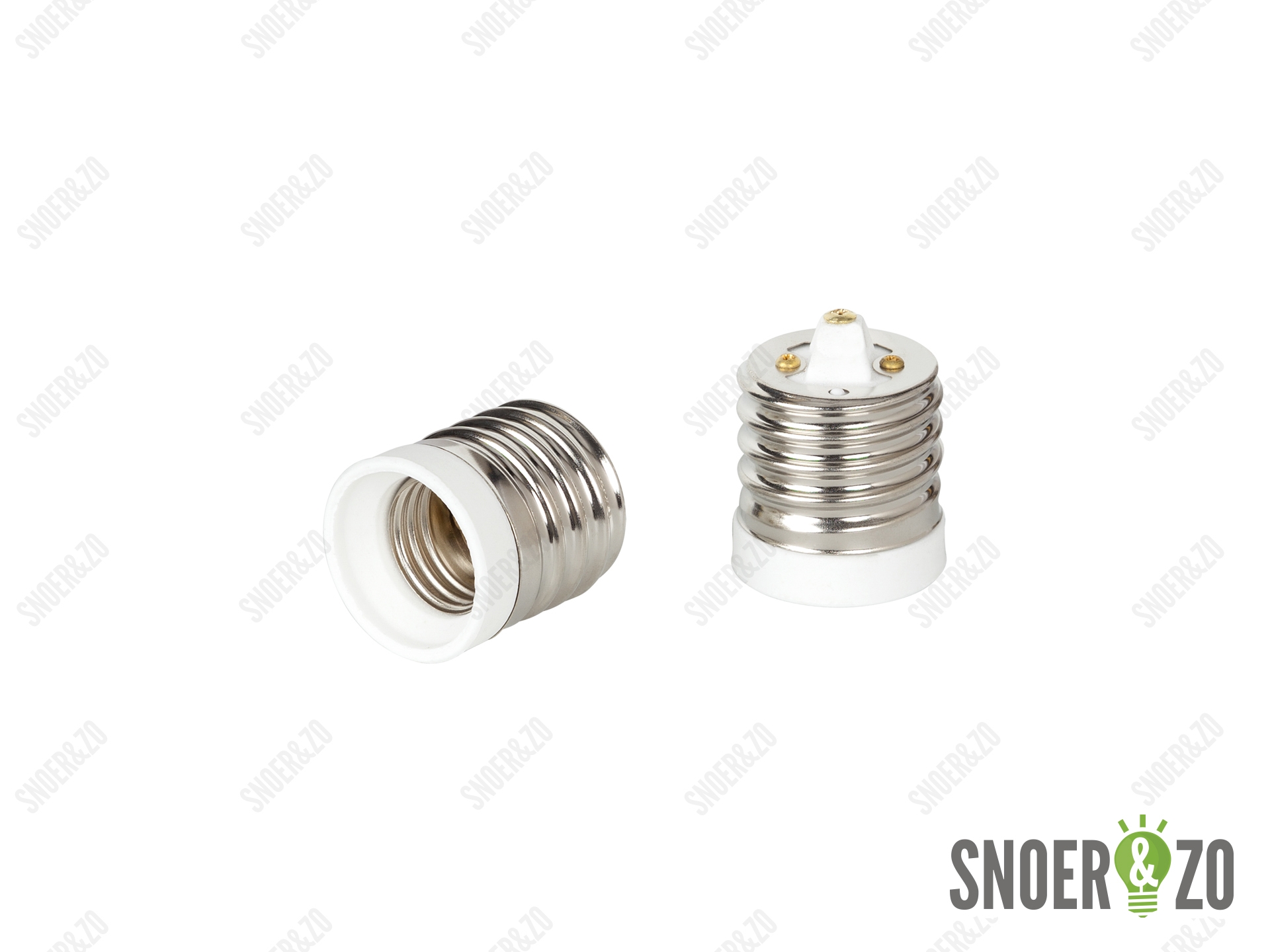 Verloopfitting van E40 naar E27 fitting met porseleinen rand